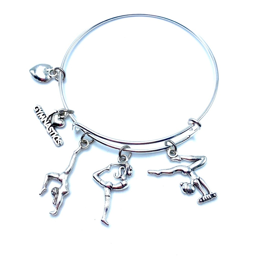 Gymnastics Bracelet Charm Bangle May Be Personalized